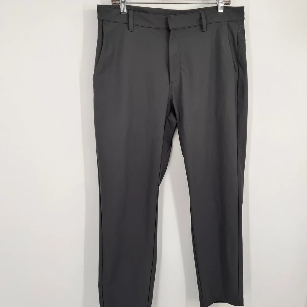 Fabletics Mens The Only Pant Onyx Gray Tapered Performance Trousers 35x28.5